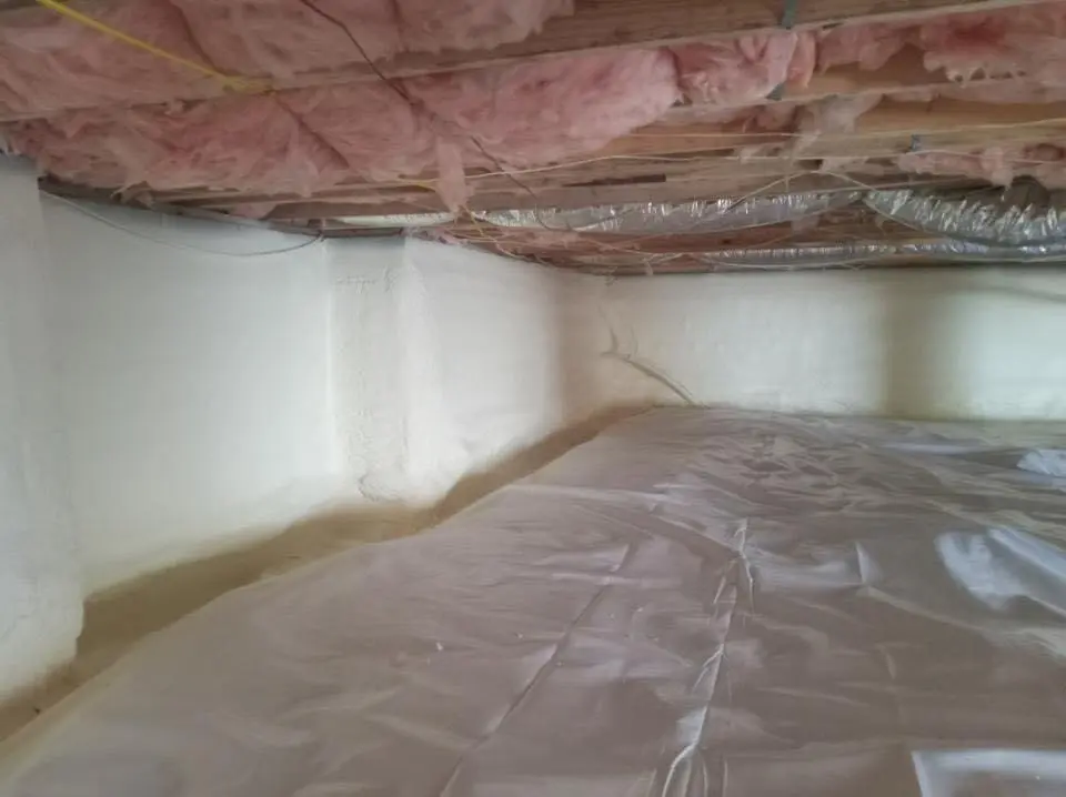 Crawl space encapsulation with closed-cell spray foam for Attic Insulation in Key Biscayne